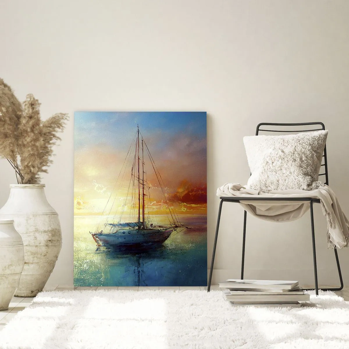 Quadro em vidro - Na baía dourada - 50x70 cm