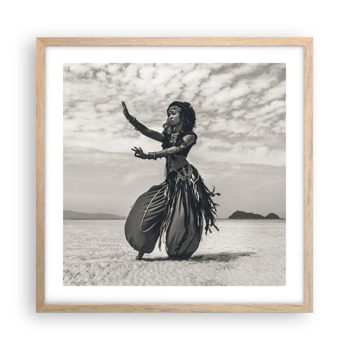 Pôster com moldura de carvalho claro - Dança das Ilhas do Sul - 50x50 cm