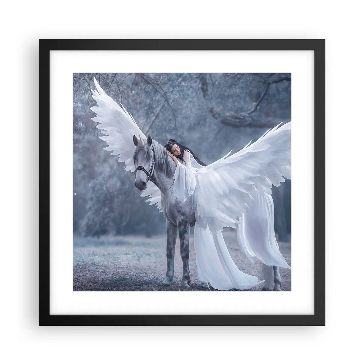 Pôster com moldura preta - Momento inspirado - 40x40 cm