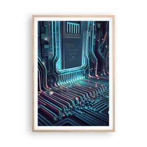 Pôster com moldura de carvalho claro - Só estou a pensar... - 70x100 cm