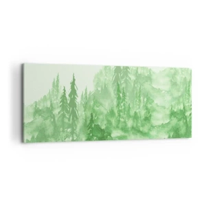Quadro em tela - Desfocado pela névoa verde  - 100x40 cm