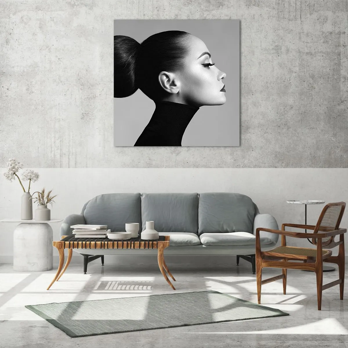 Quadro em vidro - Nefertiti moderna - 40x40 cm