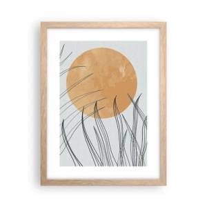 Pôster com moldura de carvalho claro - Sempre em direção ao sol - 30x40 cm