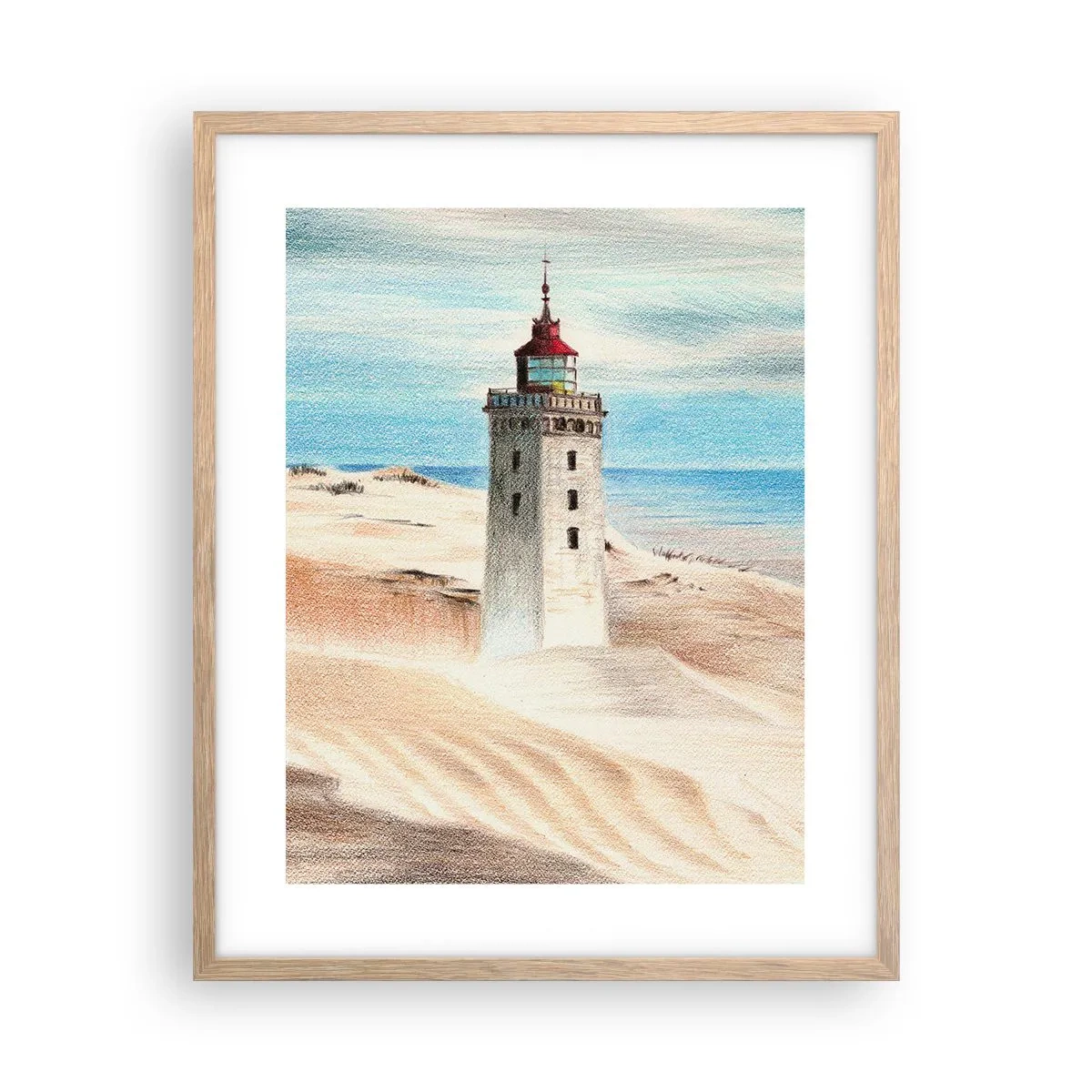 Pôster com moldura de carvalho claro - Sempre a olhar para o mar - 40x50 cm