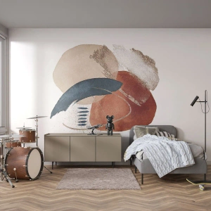 Papel de Parede Premium Sand - Composição oval - Abstração, Pedaço, Padrão Moderno - 400x280 cm