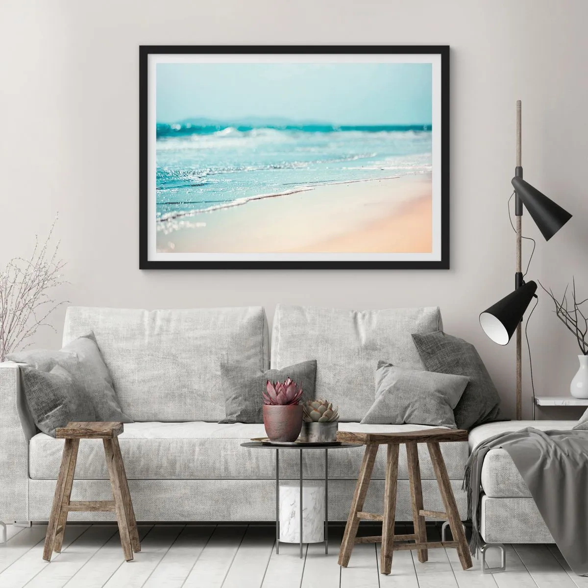 Pôster com moldura preta - Calor e ruído - 70x50 cm