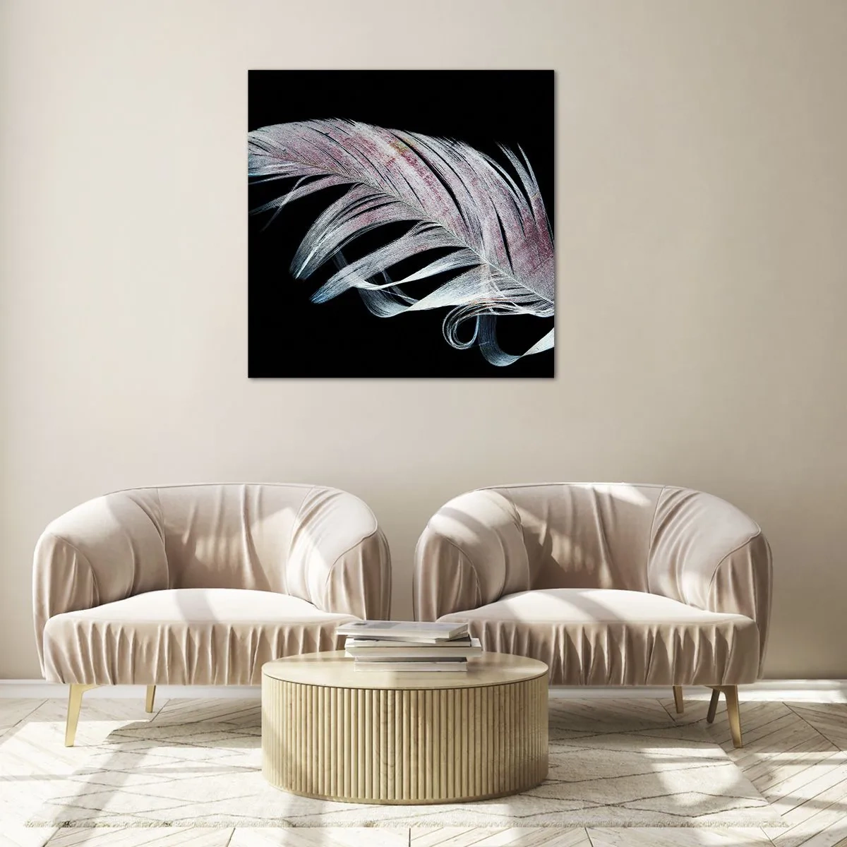 Quadro em vidro - Pense no toque - 40x40 cm