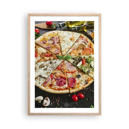 Pôster com moldura de carvalho claro - Gama de sabores - 50x70 cm