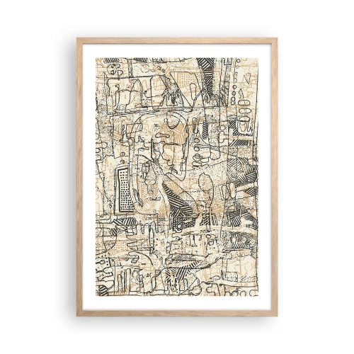 Pôster com moldura de carvalho claro - À espera de ser decifrado - 50x70 cm