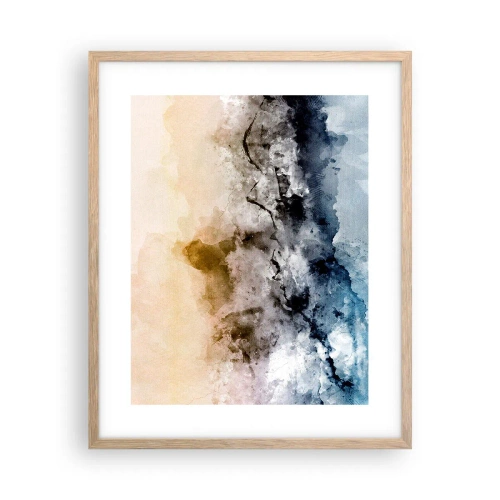 Pôster com moldura de carvalho claro - Imersos no tumulto do nevoeiro - 40x50 cm