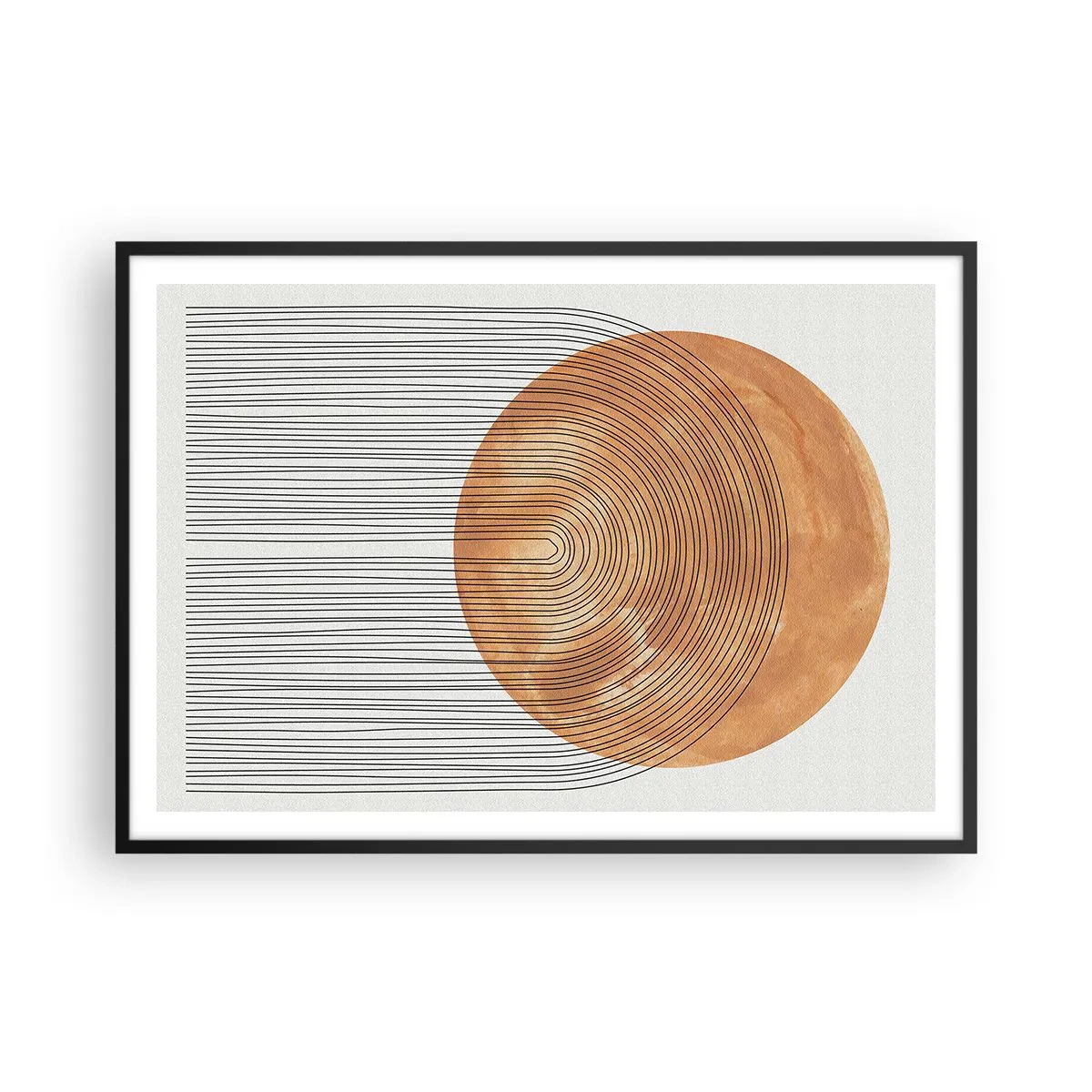 Pôster com moldura preta - Composição solar - 100x70 cm