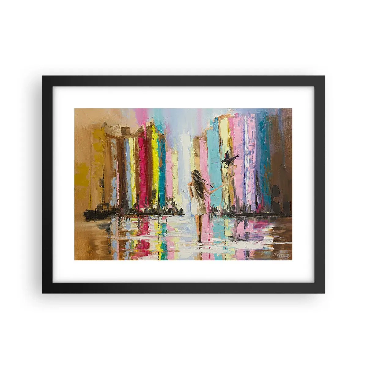 Pôster com moldura preta - Segue-me - 40x30 cm