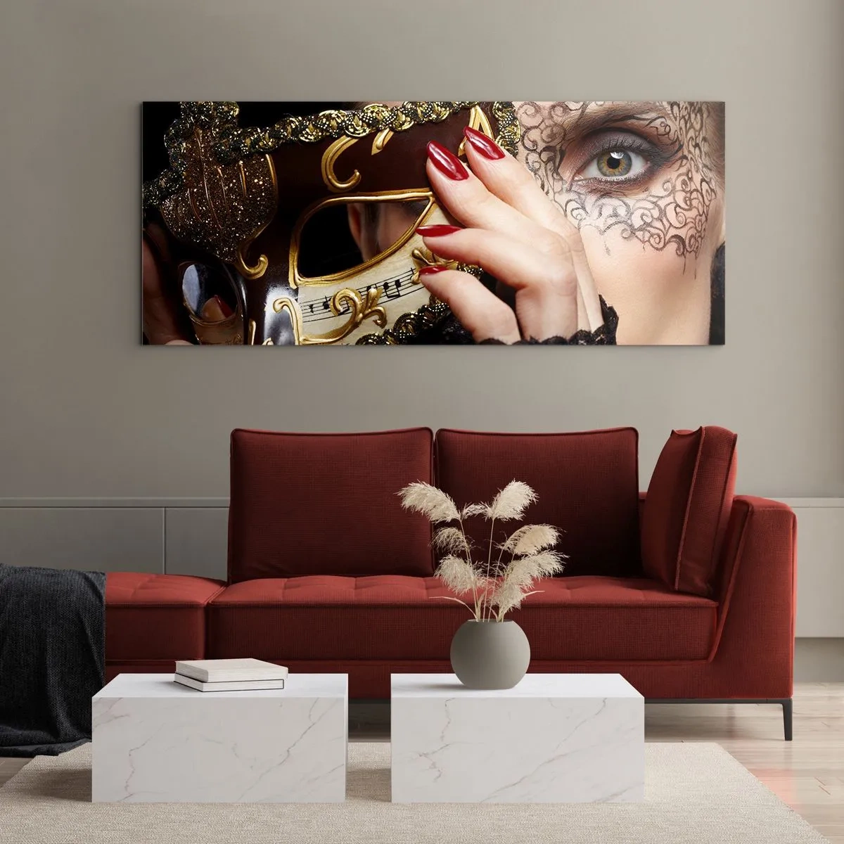 Quadro em vidro - Meu mundo é barroco - 90x30 cm