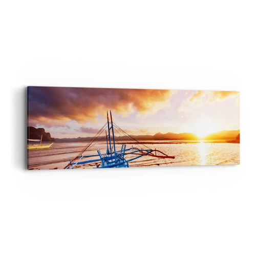 Quadro em tela - Esticar-se na areia após um longo dia - 90x30 cm