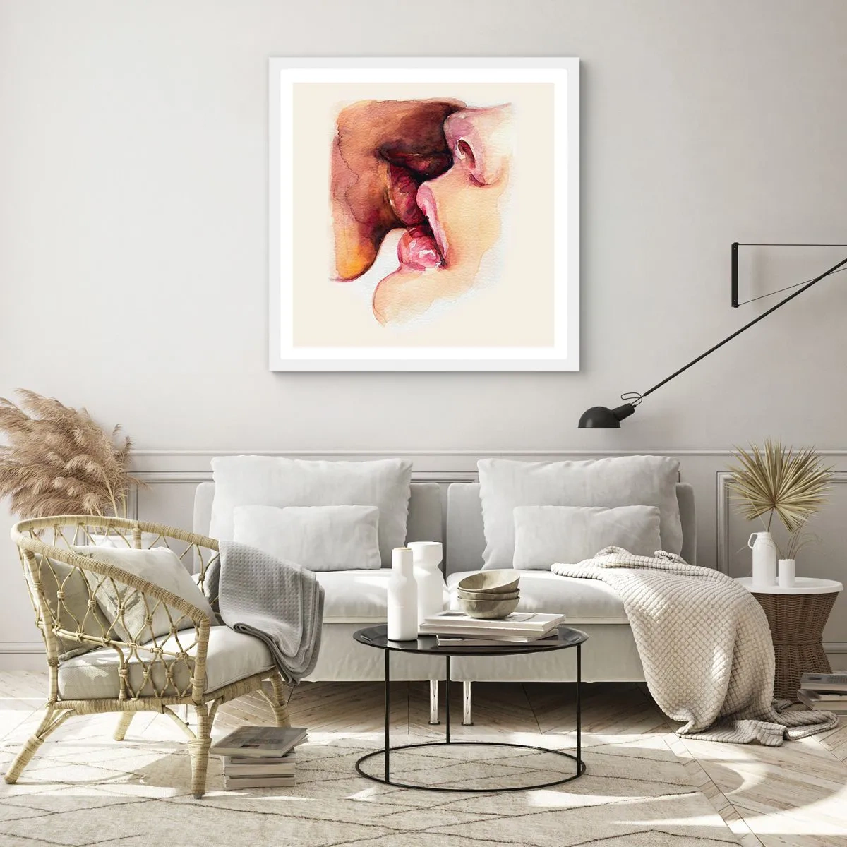 Pôster em moldura branca - Como a noite e o dia, a terra e o céu - 30x30 cm