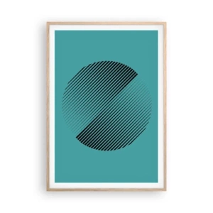 Pôster com moldura de carvalho claro - Círculo – uma variação geométrica - 70x100 cm