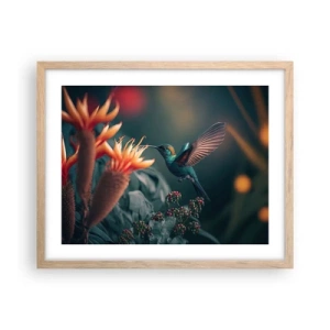 Pôster com moldura de carvalho claro - Uma vida verdadeiramente colorida - 50x40 cm
