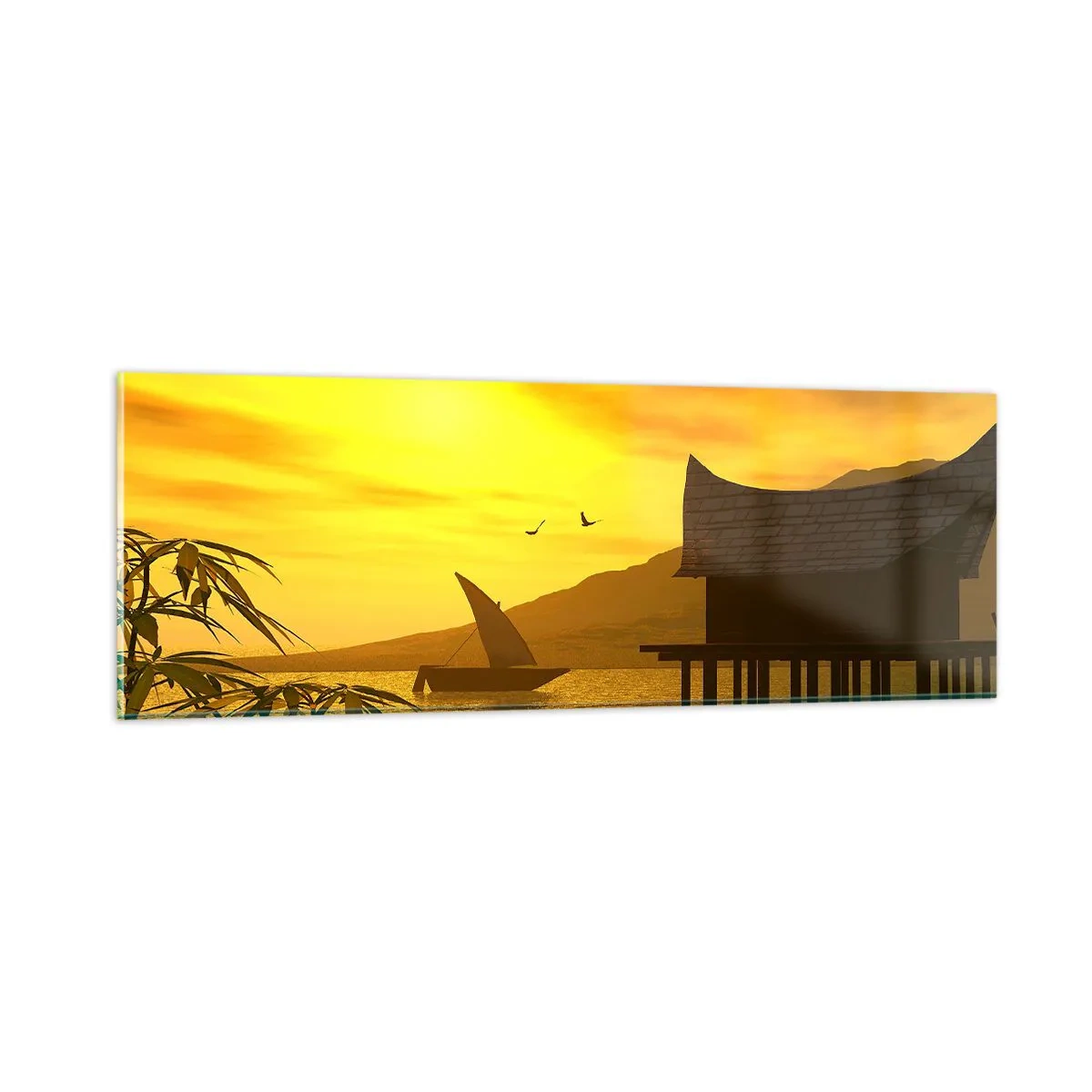 Quadro em vidro - A desejada paz - 90x30 cm