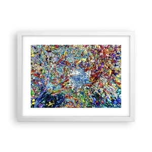 Pôster em moldura branca - Vitrais gotejantes - 40x30 cm