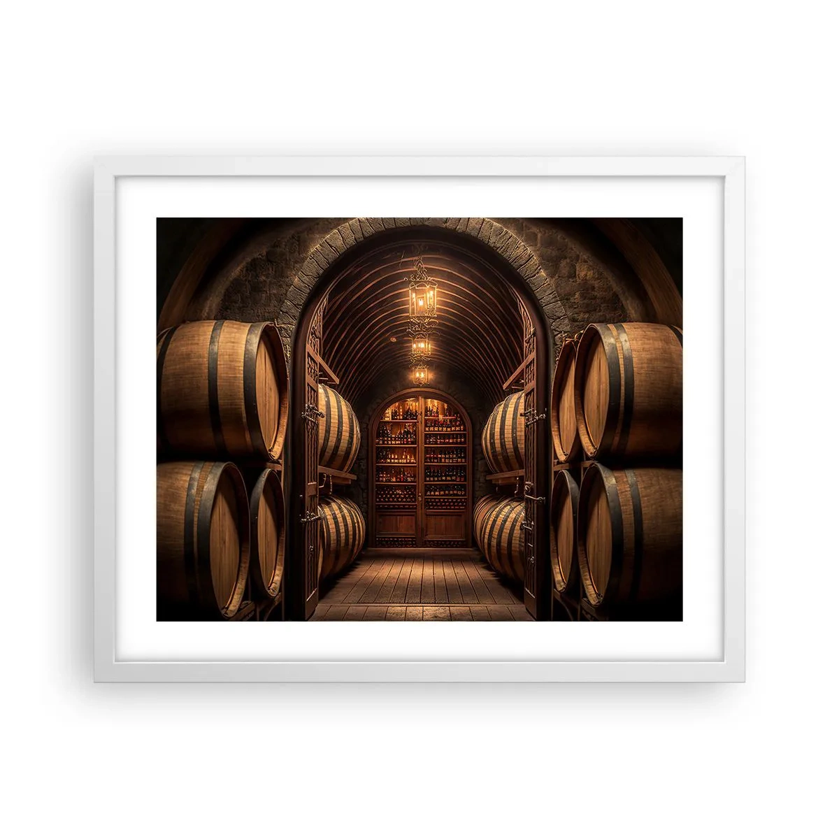 Pôster em moldura branca - Porão atmosférico - 50x40 cm