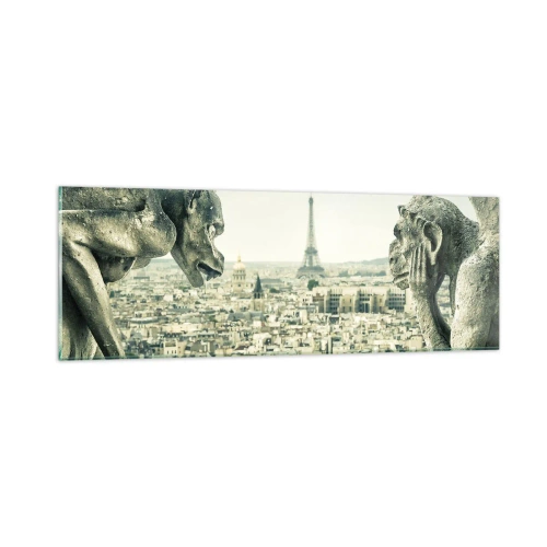 Quadro em vidro - Conversas parisienses - 90x30 cm