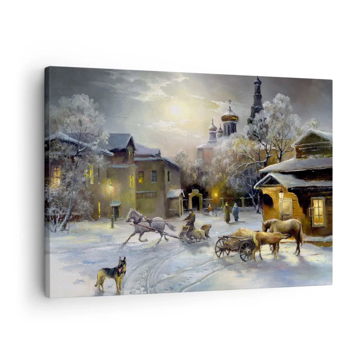 Quadro em tela - A magia do inverno russo - 70x50 cm