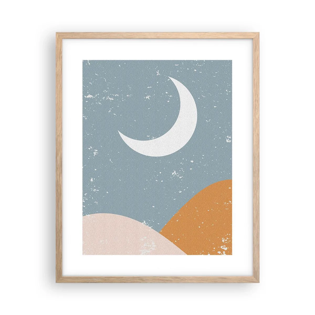 Pôster com moldura de carvalho claro - Milagre de muitas noites - 40x50 cm