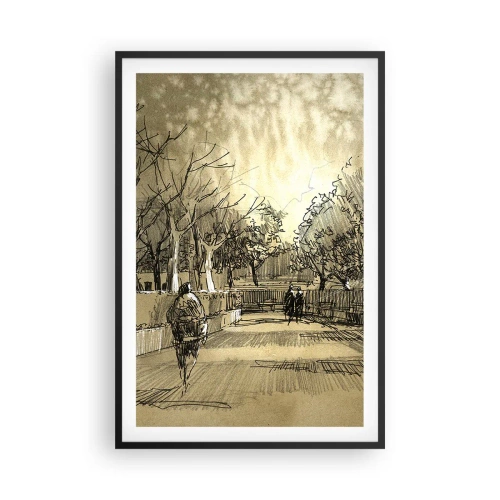 Pôster com moldura preta - Um momento capturado por uma pena - 61x91 cm