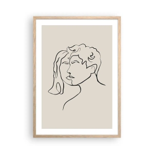 Pôster com moldura de carvalho claro - E fornou-se a união - 50x70 cm