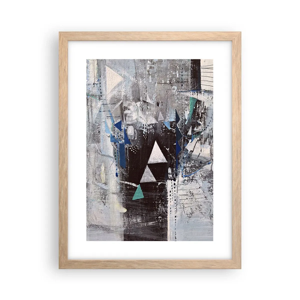 Pôster com moldura de carvalho claro - A ordem superior dos triângulos - 30x40 cm