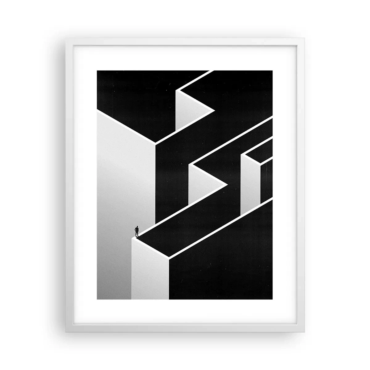 Pôster em moldura branca - Solidão no topo - 40x50 cm