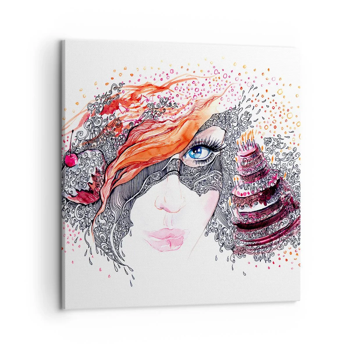 Quadro em tela - Com ela, todos os dias são dias de festa - 50x50 cm