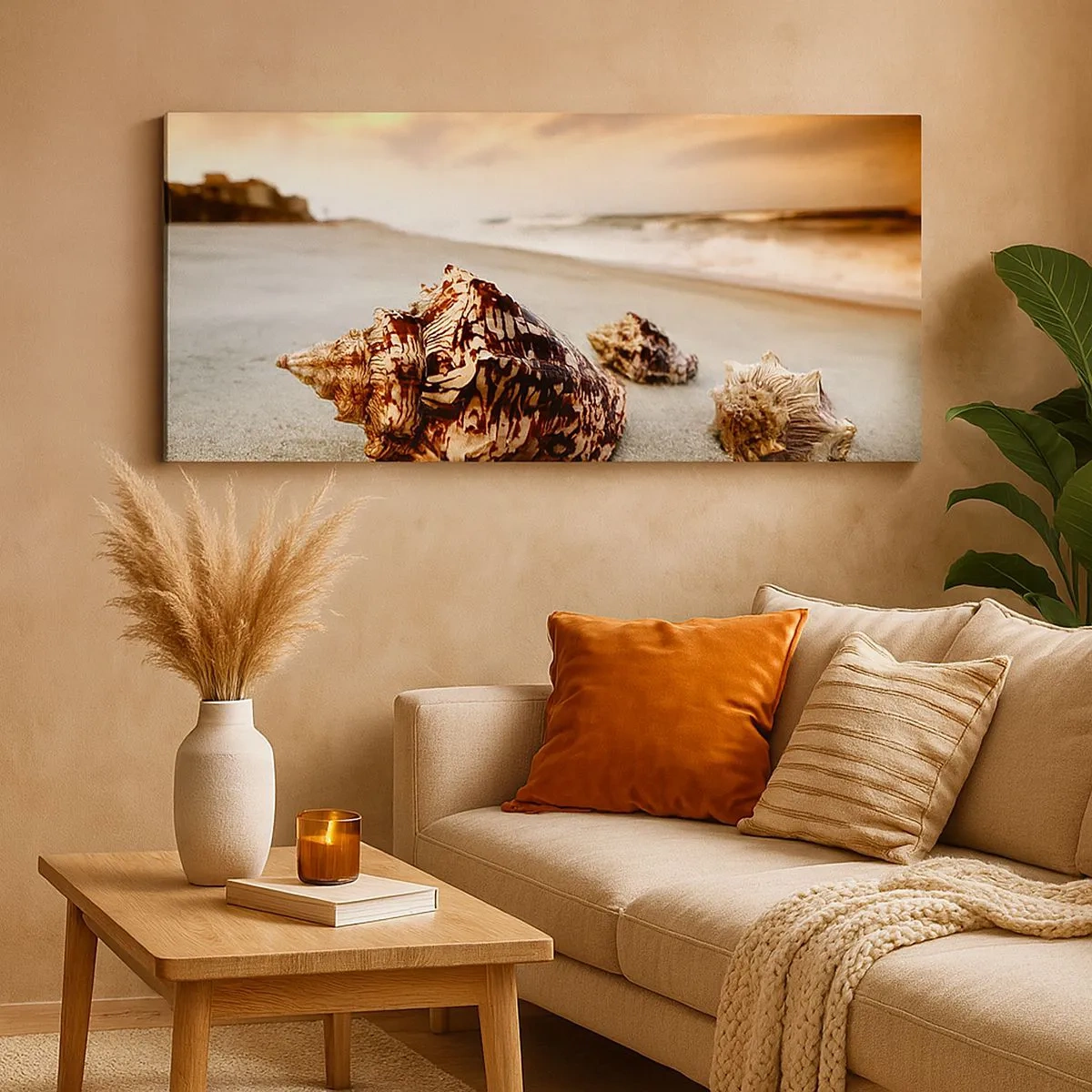 Quadro em tela - Expulso pelas ondas - 100x40 cm