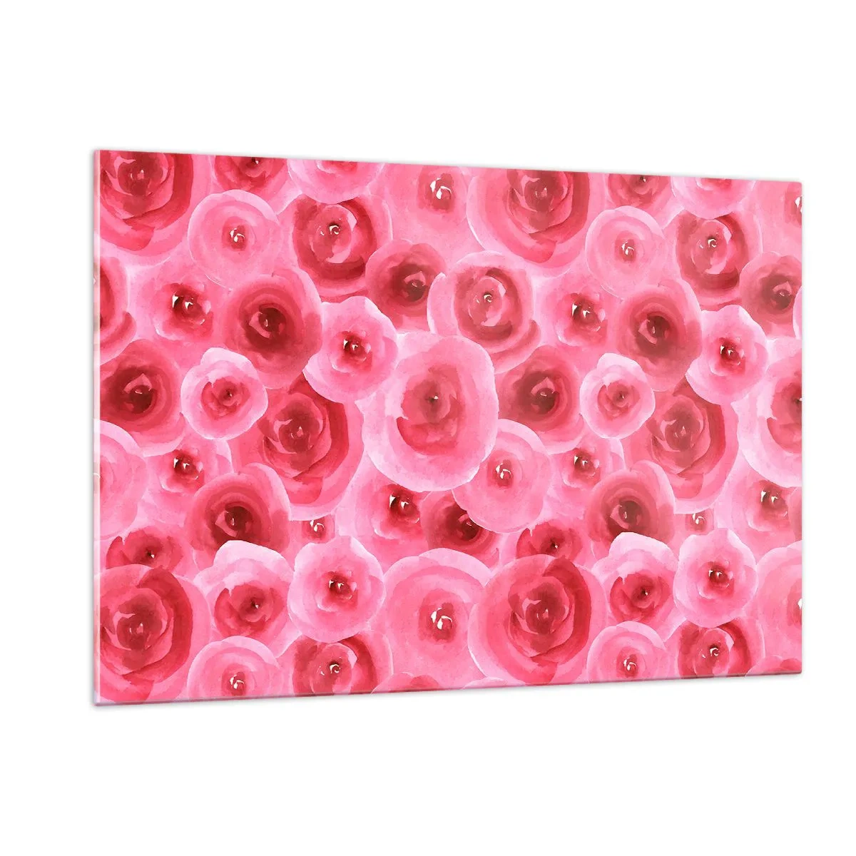 Quadro em vidro - Rosas acima e abaixo - 120x80 cm