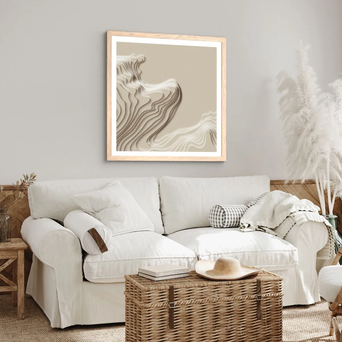 Pôster com moldura de carvalho claro - Topografia da arte - 40x40 cm