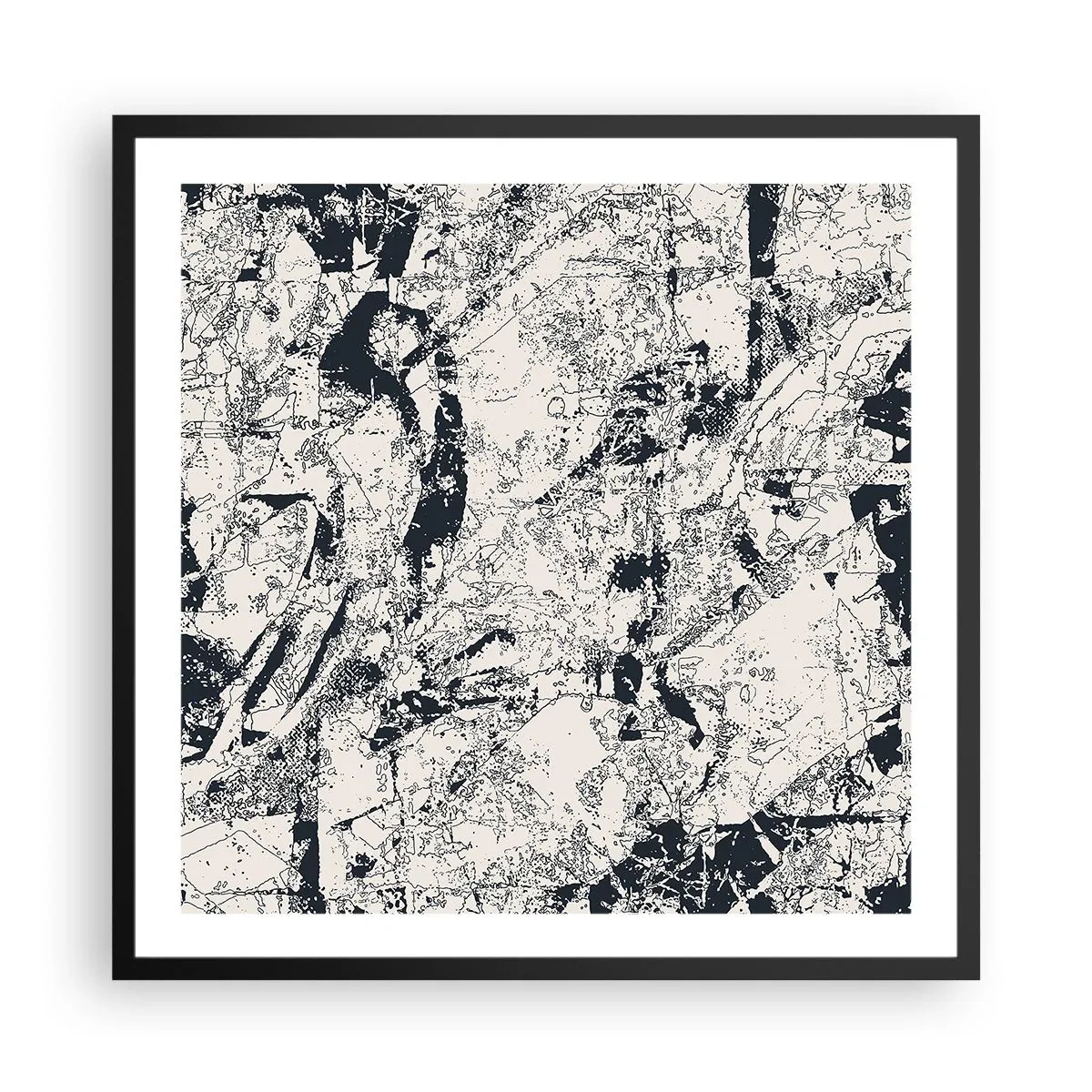 Pôster com moldura preta - Interpenetração de opostos - 60x60 cm