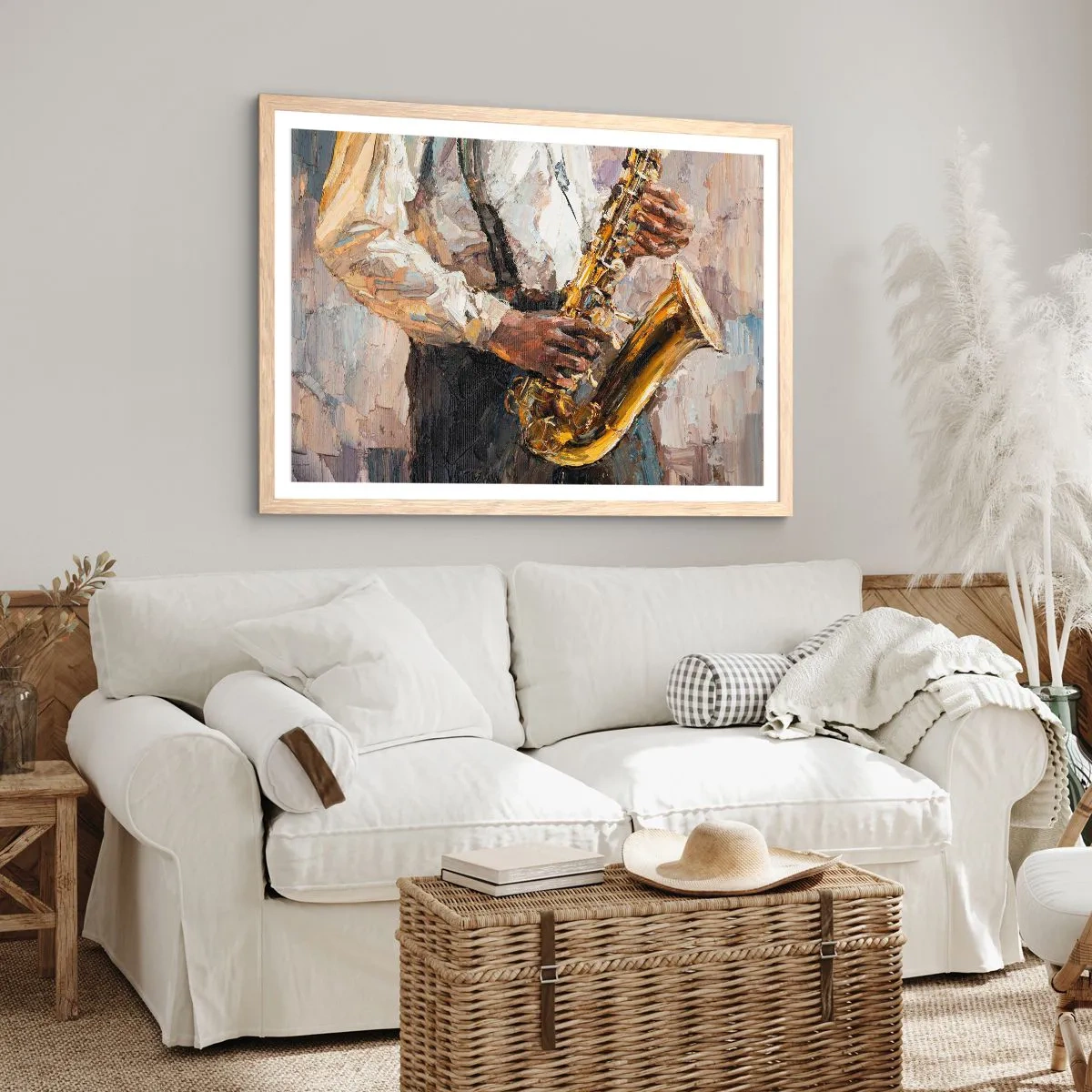 Pôster com moldura de carvalho claro - Hora do solo - 70x50 cm