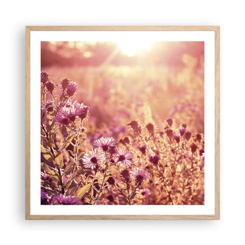 Pôster com moldura de carvalho claro - Antes do verão acabar - 60x60 cm