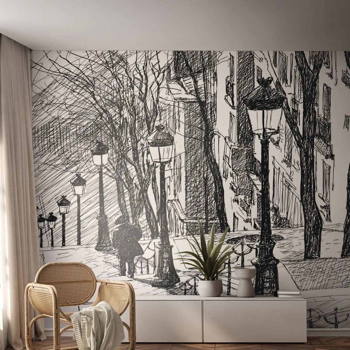 Papel de Parede Premium Sand - Uma história de amor ou uma história de terror? - Montmartre, Arquitetura, Paris - 500x350 cm