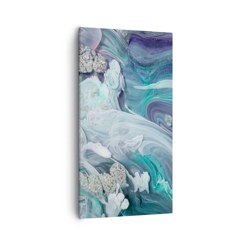 Quadro em tela - Correntes de azul - 55x100 cm