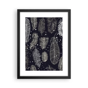 Pôster com moldura preta - Rendas de penas - 30x40 cm