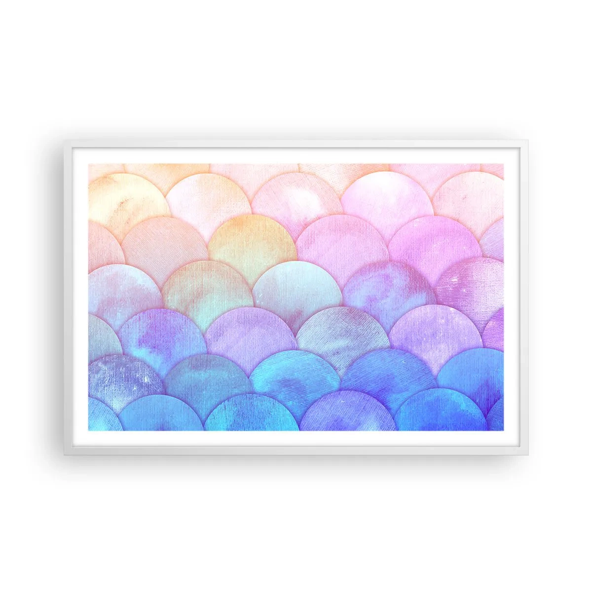 Pôster em moldura branca - Escala de pérola - 91x61 cm