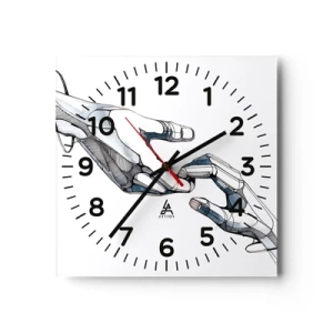 Relógio de parede - Relógio em vidro - Um bom gesto - 30x30 cm