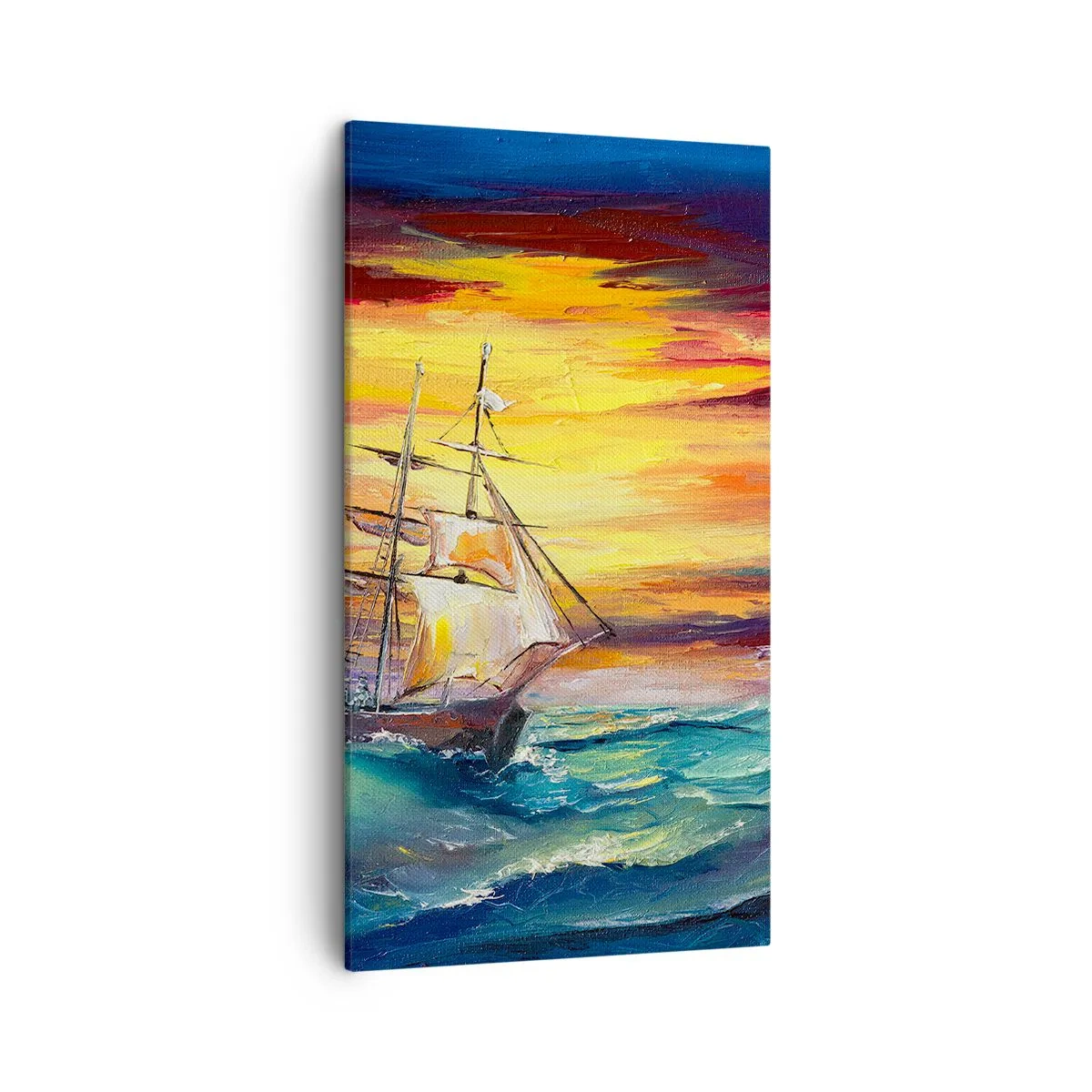 Quadro em tela - Corajosamente contra as ondas - 45x80 cm