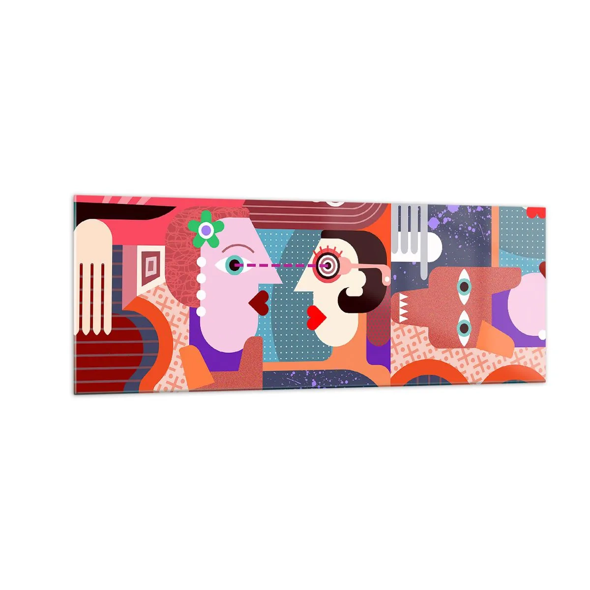 Quadro em vidro - Olho no olho - 140x50 cm