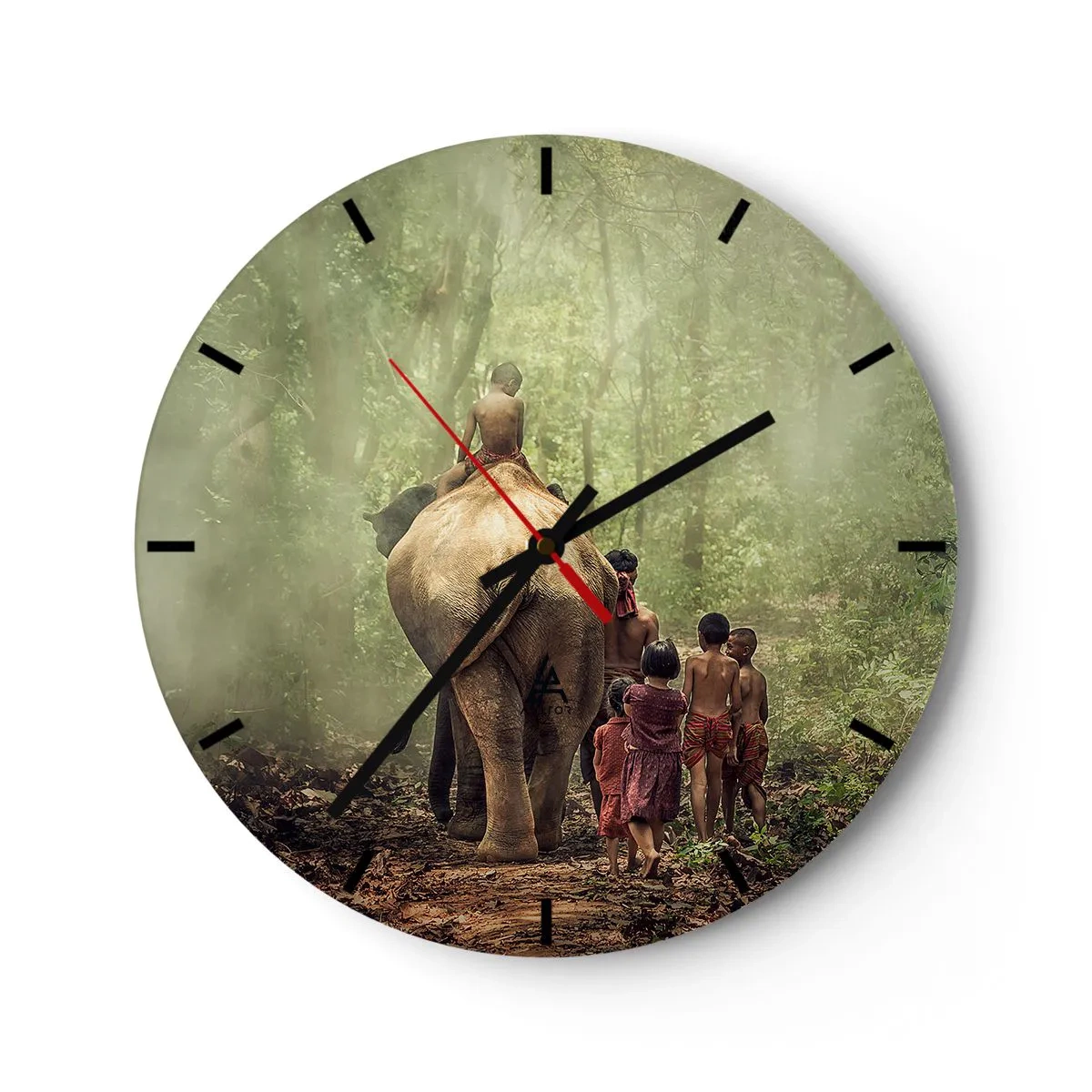 Relógio de parede - Relógio em vidro - Novo Livro da Selva - 40x40 cm