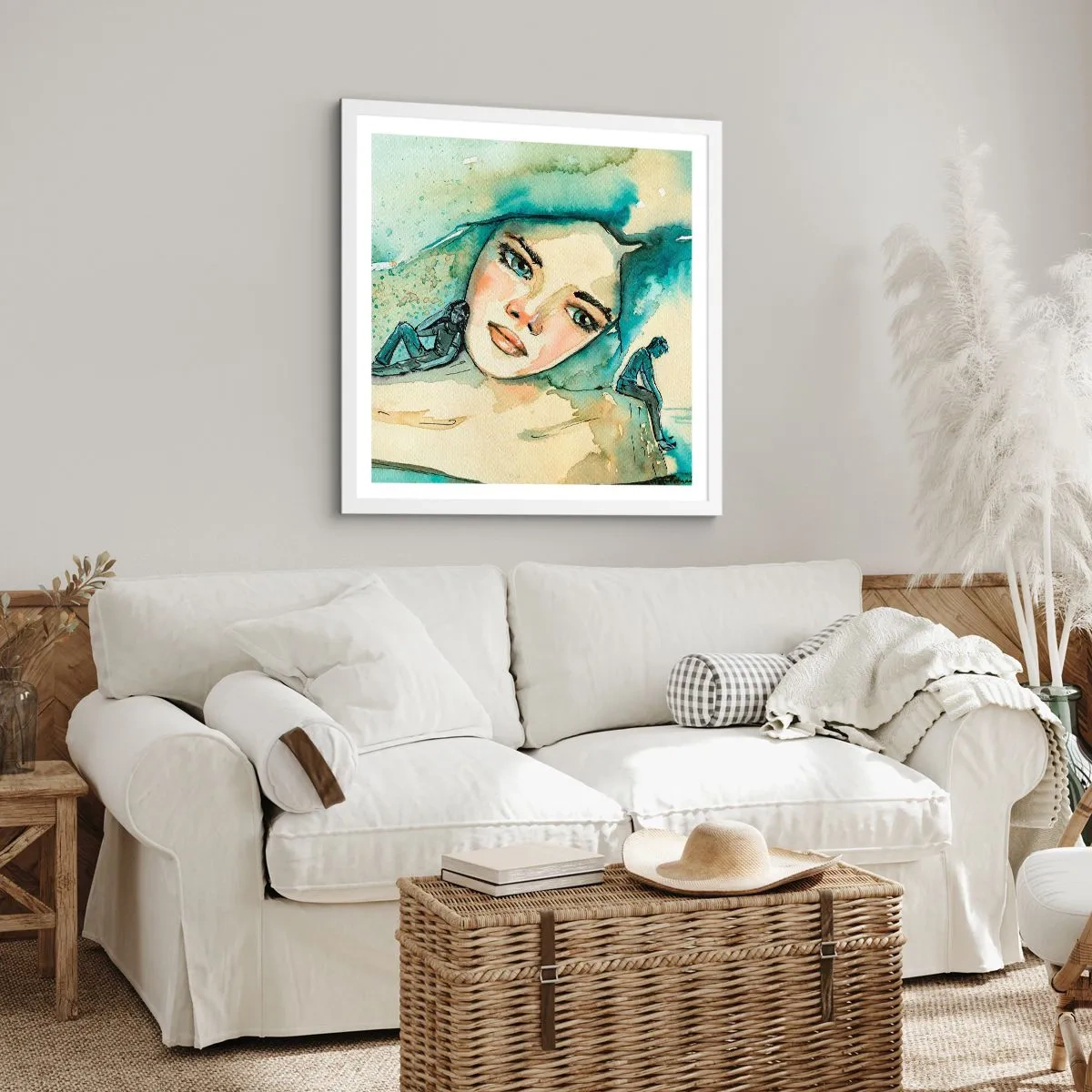 Pôster em moldura branca - Am I blue? - 50x50 cm