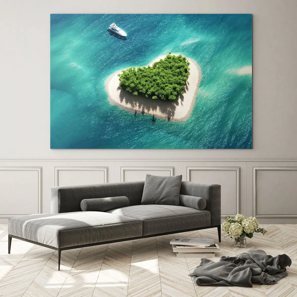 Quadro em vidro - Eu amo o verão - 100x70 cm