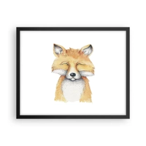 Pôster com moldura preta - Humor de raposa - 50x40 cm
