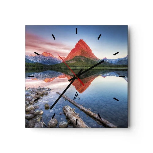 Relógio de parede - Relógio em vidro - Calor e frio - 30x30 cm